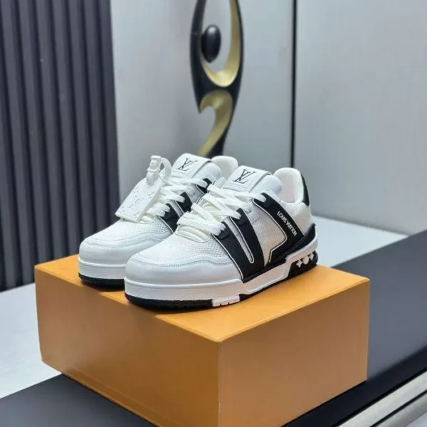 Louis Vuitton Black White Trainer Sneaker