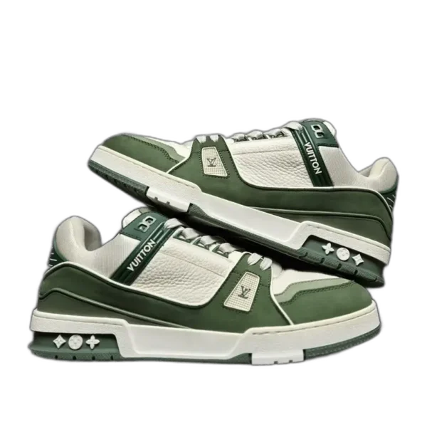 Louis Vuitton Trainer White Green Suede-2506