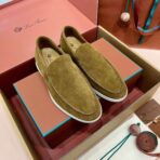 Loro Piana Summer Walk Loafers Suede Murano Green - Image 3