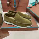Loro Piana Summer Walk Loafers Suede Murano Green - Image 2