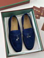Loro Piana Summer Charms Walk Loafer – True Dark Blue Suede - Image 5