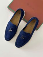 Loro Piana Summer Charms Walk Loafer – True Dark Blue Suede - Image 4